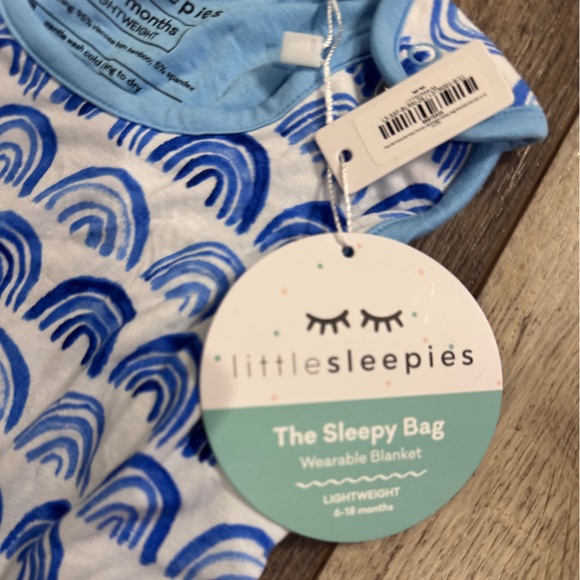 Little Sleepies Blue Rainbow Wearable Blanket Bamboo Sleepy Bag Sleep Sack 6-18 - Picture 13 of 13